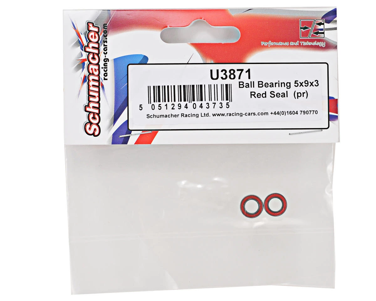 Schumacher 5x9x3mm Red Seal Ball Bearing Set (2) 4 Schumacher 5x9x3mm Red Seal Ball Bearing Set (2) - Image 2