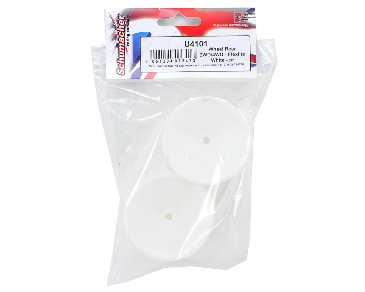 Schumacher "Flexlite" 1/10 Buggy Rear Wheels (2) (White) (Pins) 4 Schumacher "Flexlite" 1/10 Buggy Rear Wheels (2) (White) (Pins) - Image 2