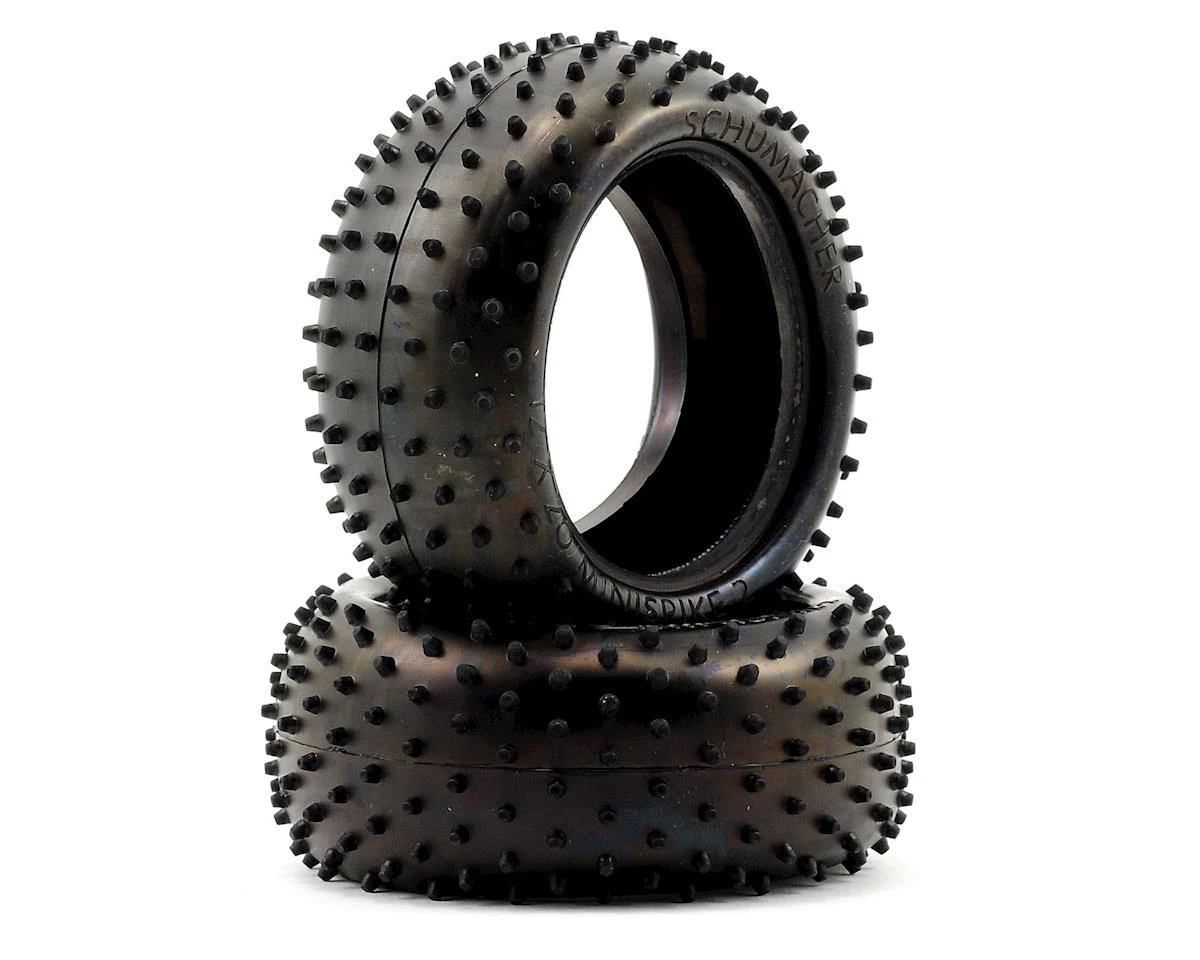 Schumacher "Mini Spike 2" 2.2" 1/10 Buggy Rear Carpet Tires (2) (Green) 3 Schumacher "Mini Spike 2" 2.2" 1/10 Buggy Rear Carpet Tires (2) (Green)