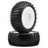 Schumacher "Spiral" Pre-Mounted 1/8 Buggy Tires (2) (White) (Yellow) -Schumacher Sales Shop schu6722