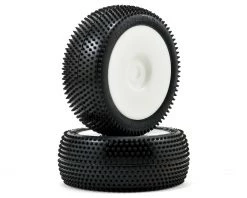 Schumacher "Mini Pin" Pre-Mounted 1/8 Buggy Tires (2) (White) (Yellow)