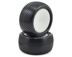 Schumacher "Mini Pin 2" 2.2" Rear Buggy Pre-Mounted Carpet Tires (Yellow) (White) (2) w/12mm Hex