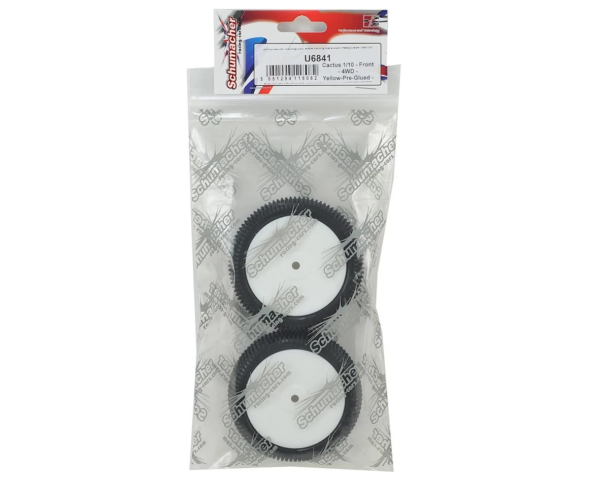 Schumacher Cactus 2.2 Front 1/10 4wd Buggy Pre-Mounted Carpet Tire (2) (Yellow) 5 Schumacher Cactus 2.2 Front 1/10 4wd Buggy Pre-Mounted Carpet Tire (2) (Yellow) - Image 3