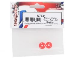 Schumacher Cougar Laydown 3 Hole Rear Off Road Piston (Red) (13mm) -Schumacher Sales Shop schu7631 1