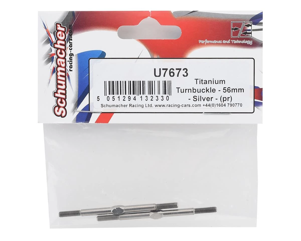 Schumacher Titanium Turnbuckle (Silver) (2) (56mm) 4 Schumacher Titanium Turnbuckle (Silver) (2) (56mm) - Image 2